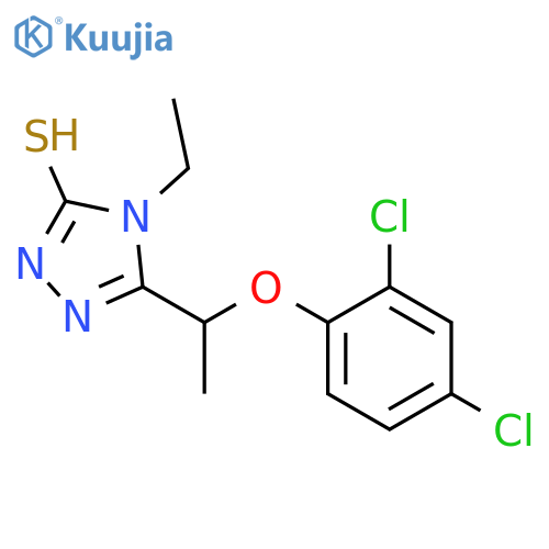 5-1-(2,4-Dichlorophenoxy)ethyl-4-ethyl-4H-1,2,4-triazole-3-thiol structure