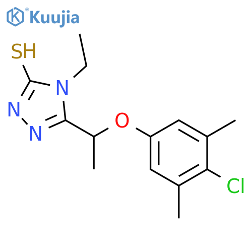 5-1-(4-Chloro-3,5-dimethylphenoxy)ethyl-4-ethyl-4H-1,2,4-triazole-3-thiol structure