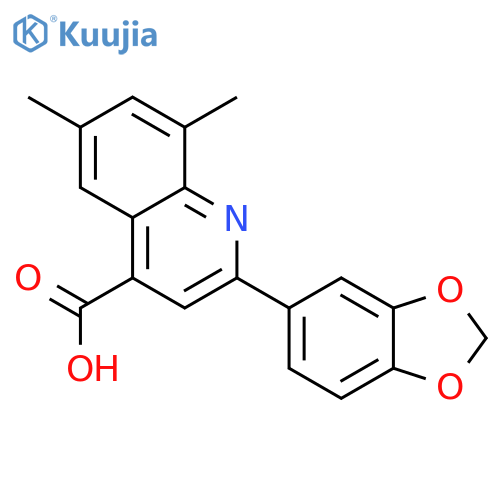 2-(1,3-Benzodioxol-5-yl)-6,8-dimethylquinoline-4-carboxylic acid structure