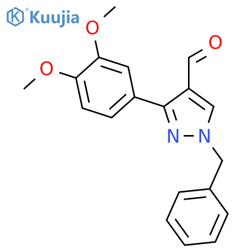 1-benzyl-3-(3,4-dimethoxyphenyl)-1H-pyrazole-4-carbaldehyde structure