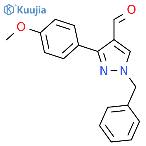 1-benzyl-3-(4-methoxyphenyl)-1H-pyrazole-4-carbaldehyde structure