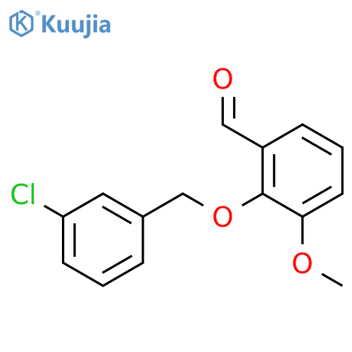 2-[(3-chlorophenyl)methoxy]-3-methoxybenzaldehyde structure