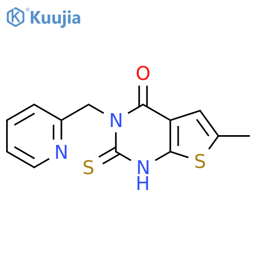 6-methyl-3-(pyridin-2-yl)methyl-2-sulfanyl-3H,4H-thieno2,3-dpyrimidin-4-one structure