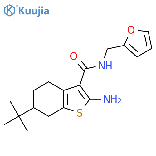 2-Amino-6-tert-butyl-N-(2-furylmethyl)-4,5,6,7-tetrahydro-1-benzothiophene-3-carboxamide structure