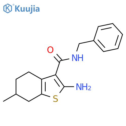 2-Amino-N-benzyl-6-methyl-4,5,6,7-tetrahydro-1-benzothiophene-3-carboxamide structure
