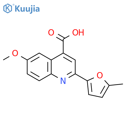 6-Methoxy-2-(5-methyl-2-furyl)quinoline-4-carboxylic acid structure