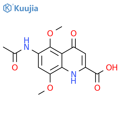 6-acetamido-5,8-dimethoxy-4-oxo-1H-quinoline-2-carboxylic acid structure