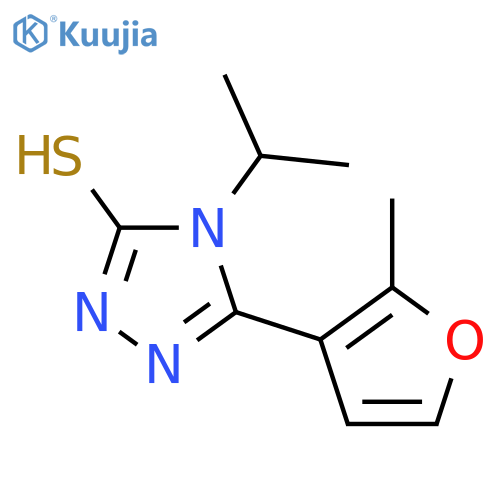 4-Isopropyl-5-(2-methyl-3-furyl)-4H-1,2,4-triazole-3-thiol structure