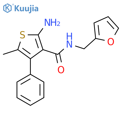 2-Amino-N-(2-furylmethyl)-5-methyl-4-phenylthiophene-3-carboxamide structure