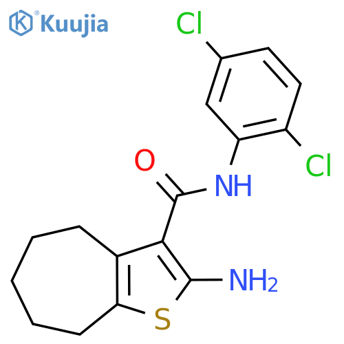 2-Amino-N-(2,5-dichlorophenyl)-5,6,7,8-tetrahydro-4H-cycloheptabthiophene-3-carboxamide structure