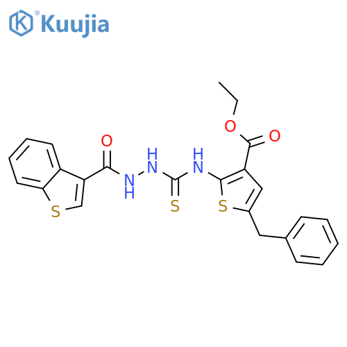 Benzo[b]thiophene-3-carboxylic acid, 2-[[[3-(ethoxycarbonyl)-5-(phenylmethyl)-2-thienyl]amino]thioxomethyl]hydrazide (9CI) structure