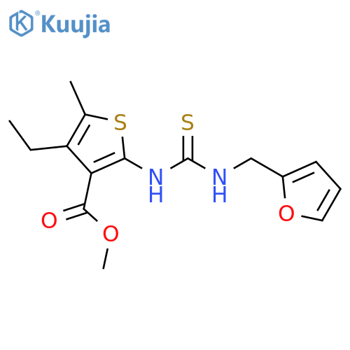 Methyl 4-ethyl-2-[[[(2-furanylmethyl)amino]thioxomethyl]amino]-5-methyl-3-thiophenecarboxylate structure