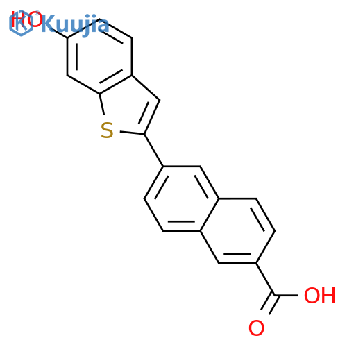 2-Naphthalenecarboxylic acid, 6-(6-hydroxybenzo[b]thien-2-yl)- structure