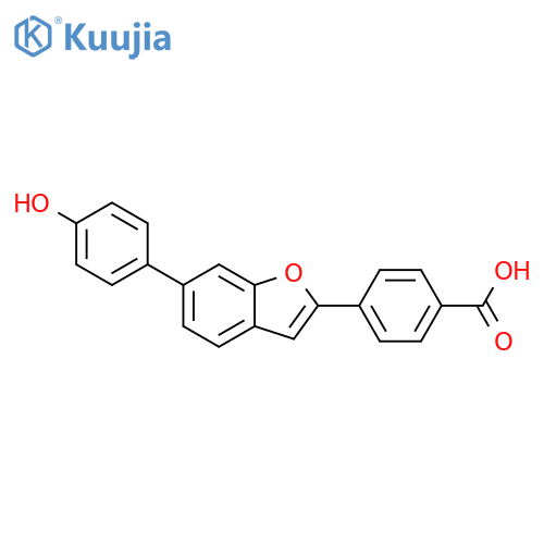 BENZOIC ACID, 4-[6-(4-HYDROXYPHENYL)-2-BENZOFURANYL]- structure
