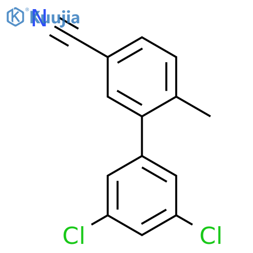 [1,1'-Biphenyl]-3-carbonitrile, 3',5'-dichloro-6-methyl- structure
