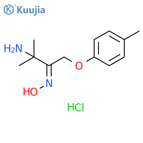 2-Butanone, 3-amino-3-methyl-1-(4-methylphenoxy)-, oxime, hydrochloride (1:1) structure