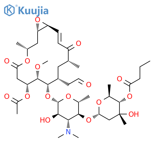 6-{[6-{[(14E)-7-(acetyloxy)-8-methoxy-3,12-dimethyl-5,13-dioxo-10-(2-oxoethyl)-4,17-dioxabicyclo[14.1.0]heptadec-14-en-9-yl]oxy}-4-(dimethylamino)-5-hydroxy-2-methyltetrahydro-2H-pyran-3-yl]oxy}-4-hydroxy-2,4-dimethyltetrahydro-2H-pyran-3-yl butanoate (no structure