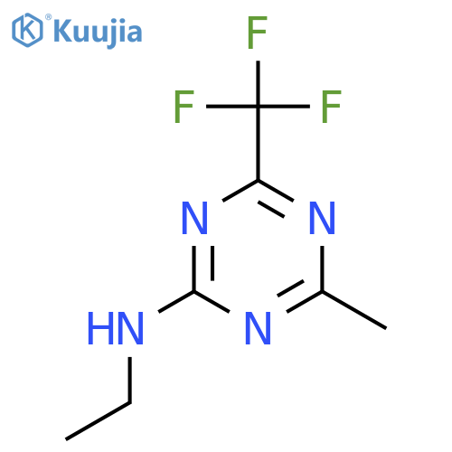 N-ethyl-4-methyl-6-(trifluoromethyl)-1,3,5-triazin-2-amine structure
