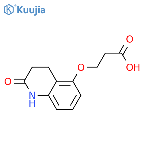 Propanoic acid, 3-[(1,2,3,4-tetrahydro-2-oxo-5-quinolinyl)oxy]- structure