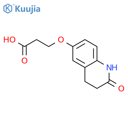 Propanoic acid, 3-[(1,2,3,4-tetrahydro-2-oxo-6-quinolinyl)oxy]- structure
