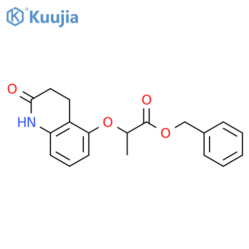 Propanoic acid, 2-[(1,2,3,4-tetrahydro-2-oxo-5-quinolinyl)oxy]-,phenylmethyl ester structure
