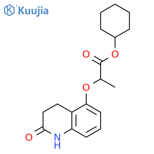 Propanoic acid, 2-[(1,2,3,4-tetrahydro-2-oxo-5-quinolinyl)oxy]-,cyclohexyl ester structure