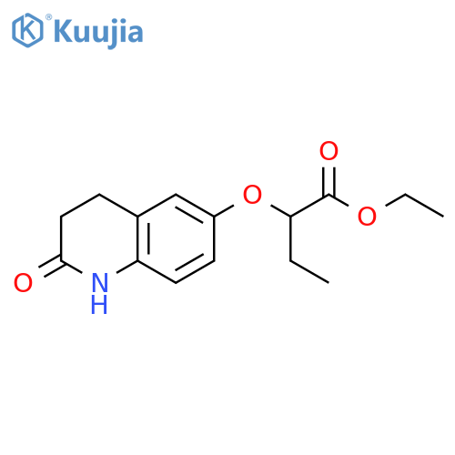 Butanoic acid, 2-[(1,2,3,4-tetrahydro-2-oxo-6-quinolinyl)oxy]-, ethyl ester structure