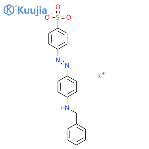Benzenesulfonic acid,4-[2-[4-[(phenylmethyl)amino]phenyl]diazenyl]-, potassium salt (1:1) structure