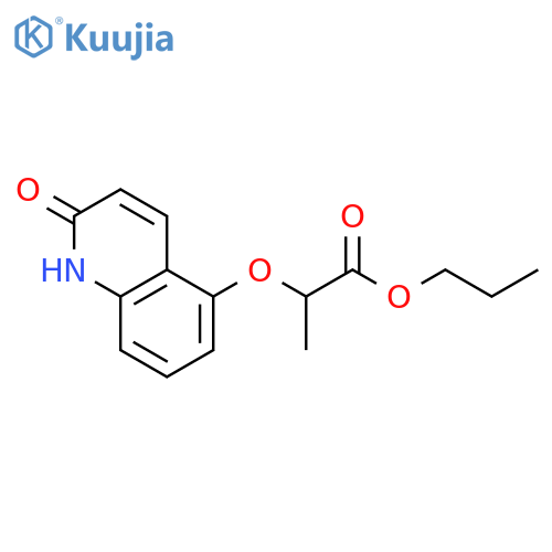 Propanoic acid, 2-[(1,2-dihydro-2-oxo-5-quinolinyl)oxy]-, propyl ester structure