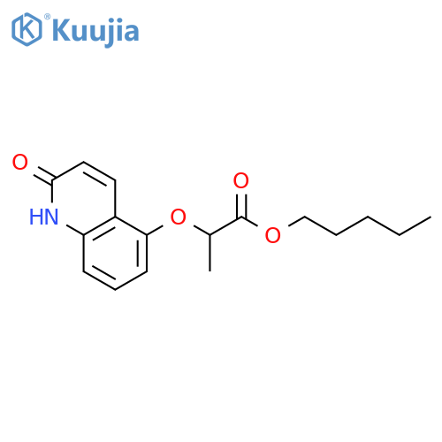Propanoic acid, 2-[(1,2-dihydro-2-oxo-5-quinolinyl)oxy]-, pentyl ester structure