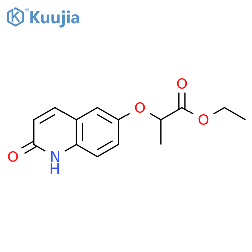 Propanoic acid, 2-[(1,2-dihydro-2-oxo-6-quinolinyl)oxy]-, ethyl ester structure