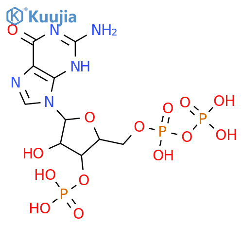 Guanosine5'-(trihydrogen diphosphate), 3'-(dihydrogen phosphate) structure