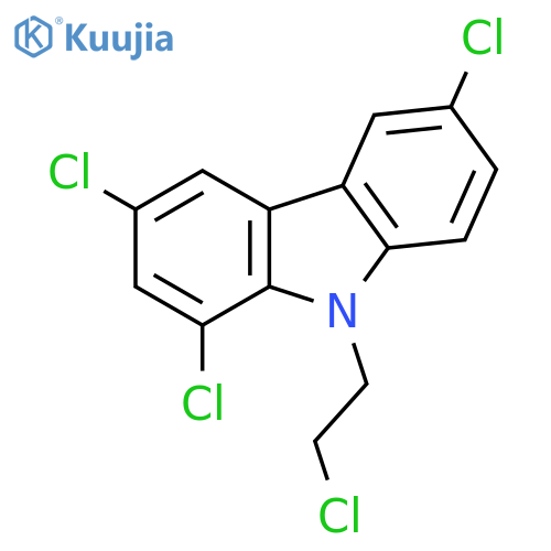 9H-CARBAZOLE, 1,3,6-TRICHLORO-9-(2-CHLOROETHYL)- structure