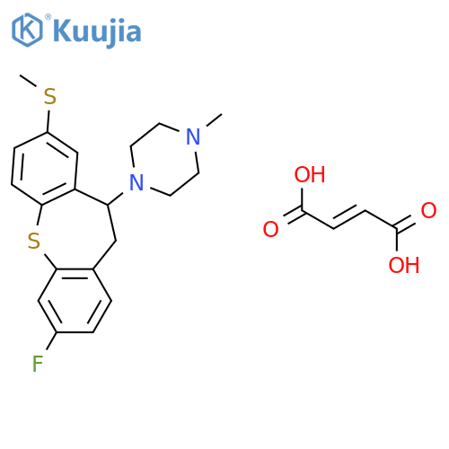 1-[3-fluoro-8-(methylsulfanyl)-10,11-dihydrodibenzo[b,f]thiepin-10-yl]-4-methylpiperazine (2E)-but-2-enedioate structure