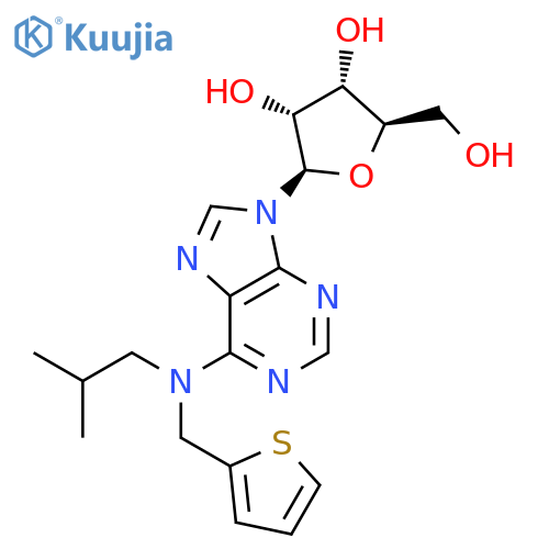 Adenosine, N-(2-methylpropyl)-N-(2-thienylmethyl)- structure