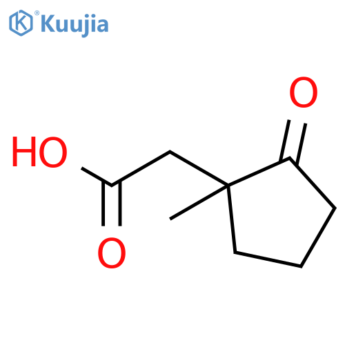 2-(1-methyl-2-oxocyclopentyl)acetic acid structure