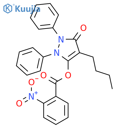 4-butyl-5-oxo-1,2-diphenyl-2,5-dihydro-1H-pyrazol-3-yl 2-nitrobenzoate structure