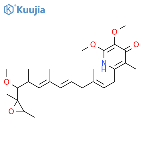 1,2-anhydro-4,5-dideoxy-4-[(1E,3E,6E)-8-(5,6-dimethoxy-3-methyl-4-oxo-1,4-dihydropyridin-2-yl)-2,6-dimethylocta-1,3,6-trien-1-yl]-1,2-dimethyl-3-O-methylpentitol structure