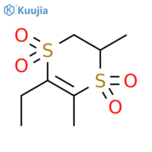 1,4-Dithiin, 5-ethyl-2,3-dihydro-2,6-dimethyl-, 1,1,4,4-tetraoxide structure