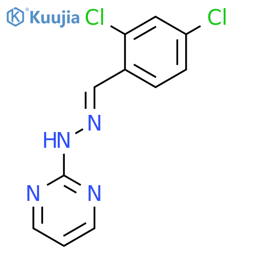 Benzaldehyde, 2,4-dichloro-, 2-pyrimidinylhydrazone structure