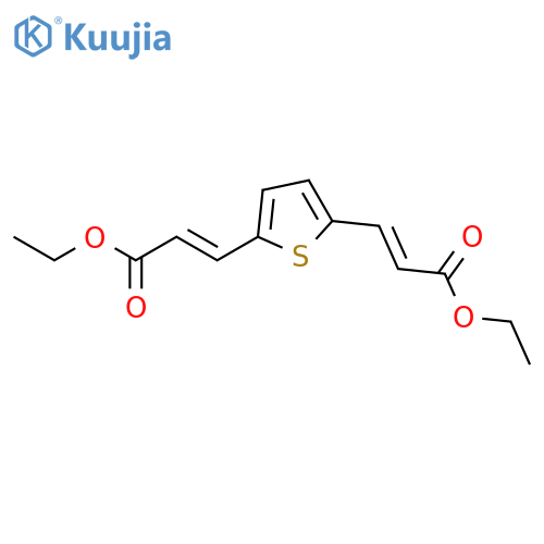 2-Propenoic acid, 3,3'-(2,5-thiophenediyl)bis-, diethyl ester structure