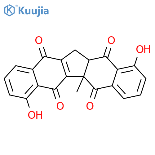 5H-Dibenzo[b,h]fluorene-5,6,11,13(5aH)-tetrone,12,12a-dihydro-1,7-dihydroxy-5a-methyl- structure