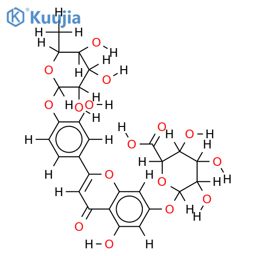 4'-O-Rhamnoside, 7-O-glucuronoside-3',4',5,7-Tetrahydroxyflavone structure