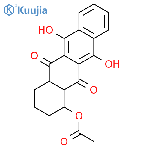 (6,11-dihydroxy-5,12-dioxo-1,2,3,4,4a,12a-hexahydrotetracen-1-yl) Acetate structure