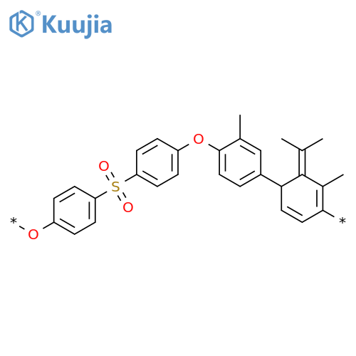 Poly[oxy-1,4-phenylenesulfonyl-1,4-phenyleneoxy(2-methyl-1,4-phenylene)(1-methylethylidene)(3-methyl-1,4-phenylene)] structure