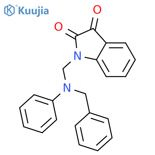 1-{benzyl(phenyl)aminomethyl}-2,3-dihydro-1H-indole-2,3-dione structure
