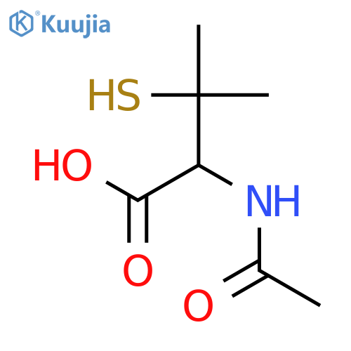 2-acetamido-3-methyl-3-sulfanyl-butanoic acid structure