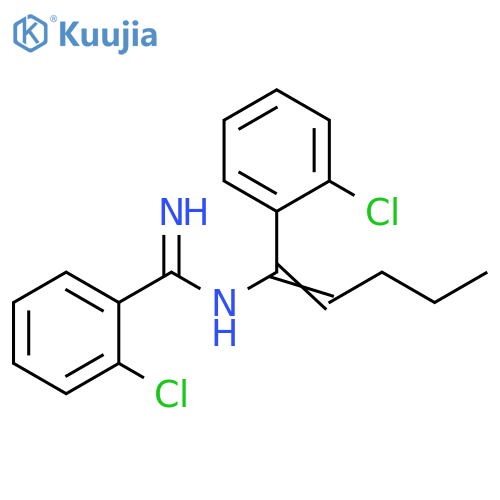 Benzenecarboximidamide, 2-chloro-N-[1-(2-chlorophenyl)-1-pentenyl]- structure