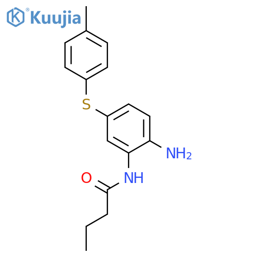 BUTANAMIDE, N-[2-AMINO-5-[(4-METHYLPHENYL)THIO]PHENYL]- structure