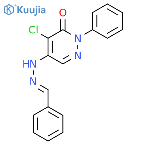5-[(2z)-2-benzylidenehydrazinyl]-4-chloro-2-phenylpyridazin-3-one structure